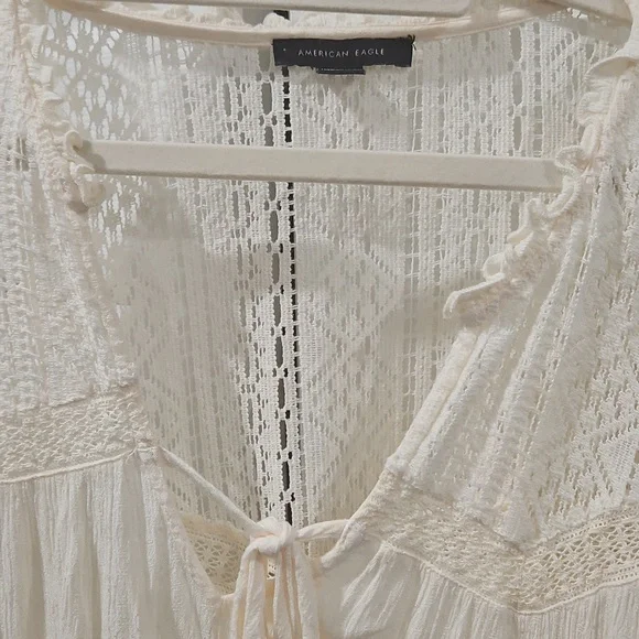 American Eagle Outfitters Cream Lace Tunic - Picture 4 of 11